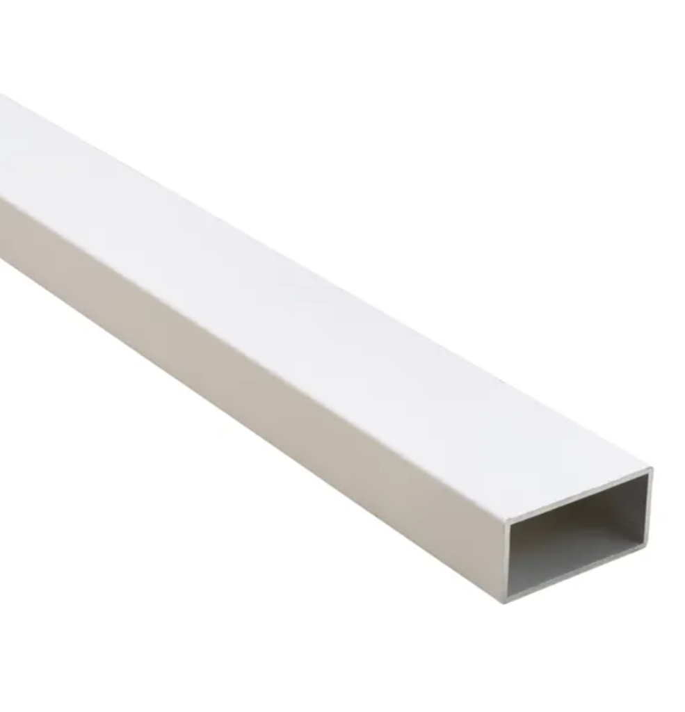 Perfil auxiliar de aluminio 20x40 mm en acabado blanco